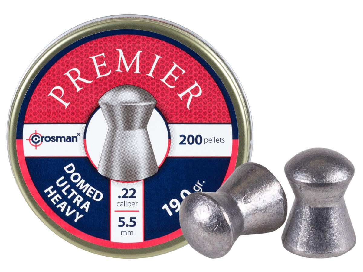 Crosman Premier .22 Cal 19 Grains Domed Pellets, 200ct, Silver