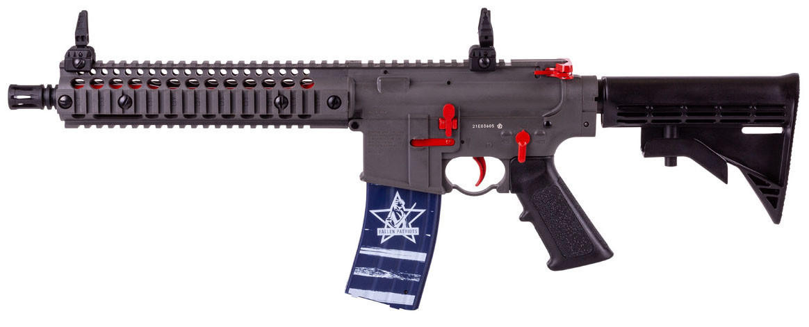 Crosman R1 Full Auto .177 PCP BB Fallen Patriots Edition Air Rifle Kit, Gray