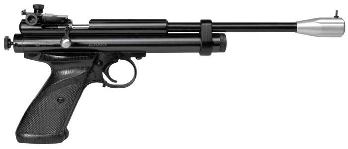 Crosman Single Shot Bolt Action CO2 Powered 0.177 Cal Airgun, Black/Silver