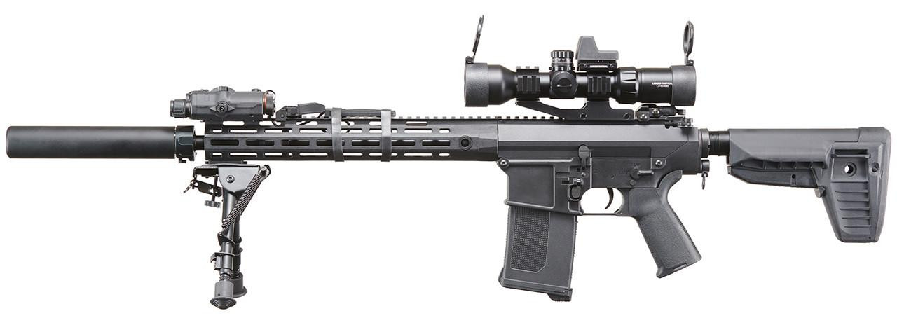 Custom Lancer Tactical Azrail Battle X SR25 AEG Airsoft Rifle, Black