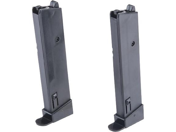 Cybergun 12 Round Spare Magazine for Cybergun M1911A1 Series Spring Airsoft Pistols, 2 Pack, Black