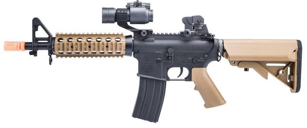 Cybergun Colt Licensed MK18 CQB-R M4 Airsoft AEG Rifle w/ eShooter Mosfet, Two-Tone