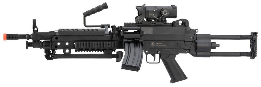 Cybergun FN Licensed M249 MINIMI Para Featherweight Airsoft Machine Gun, Black