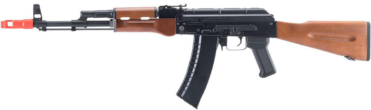 Cybergun ICS Kalashnikov Licensed AK-74 Airsoft AEG Rifle w/ Real Wood Furniture, Black/Wood