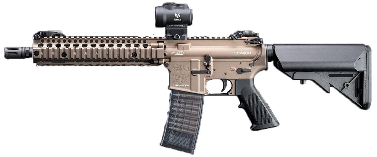 CYMA EMG CGS Series Daniel Defense Licensed MK18 Gas Blowback Airsoft Rifle, FDE