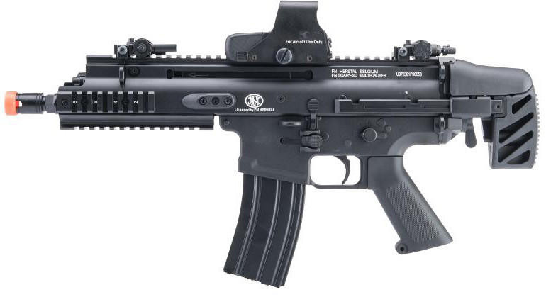 CYMA FN Herstal-Licensed Advanced SCAR-SC Compact Airsoft AEG Rifle, Black