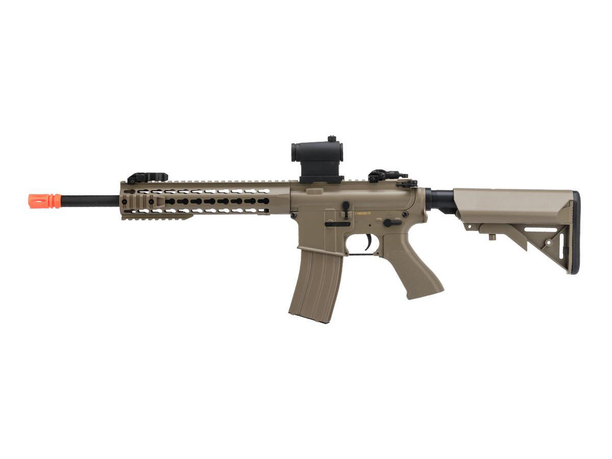 CYMA Sport M4 Carbine w/ 10" Keymod Handguard AEG Airsoft Rifle, Tan