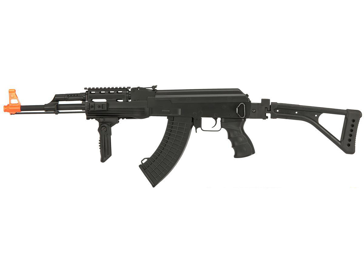 CYMA Sport Tactical AK47 AEG Airsoft Rifle with Side Folding Stock, Black