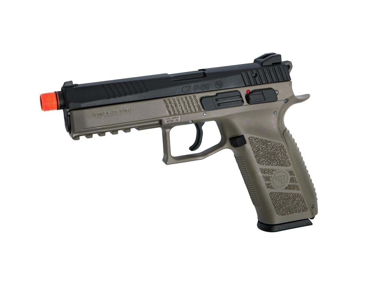 CZ P-09 CO2 Blowback Airsoft Pistol w/ Metal Slide, FDE Two-Tone