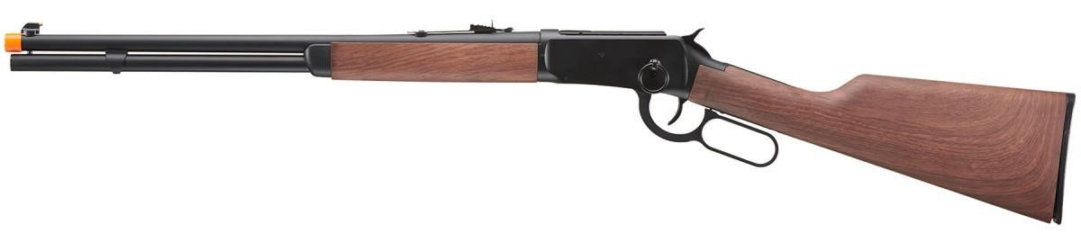 Double Bell M1894 CO2 Powered Lever Action Airsoft Rifle, Black/Imitation Wood