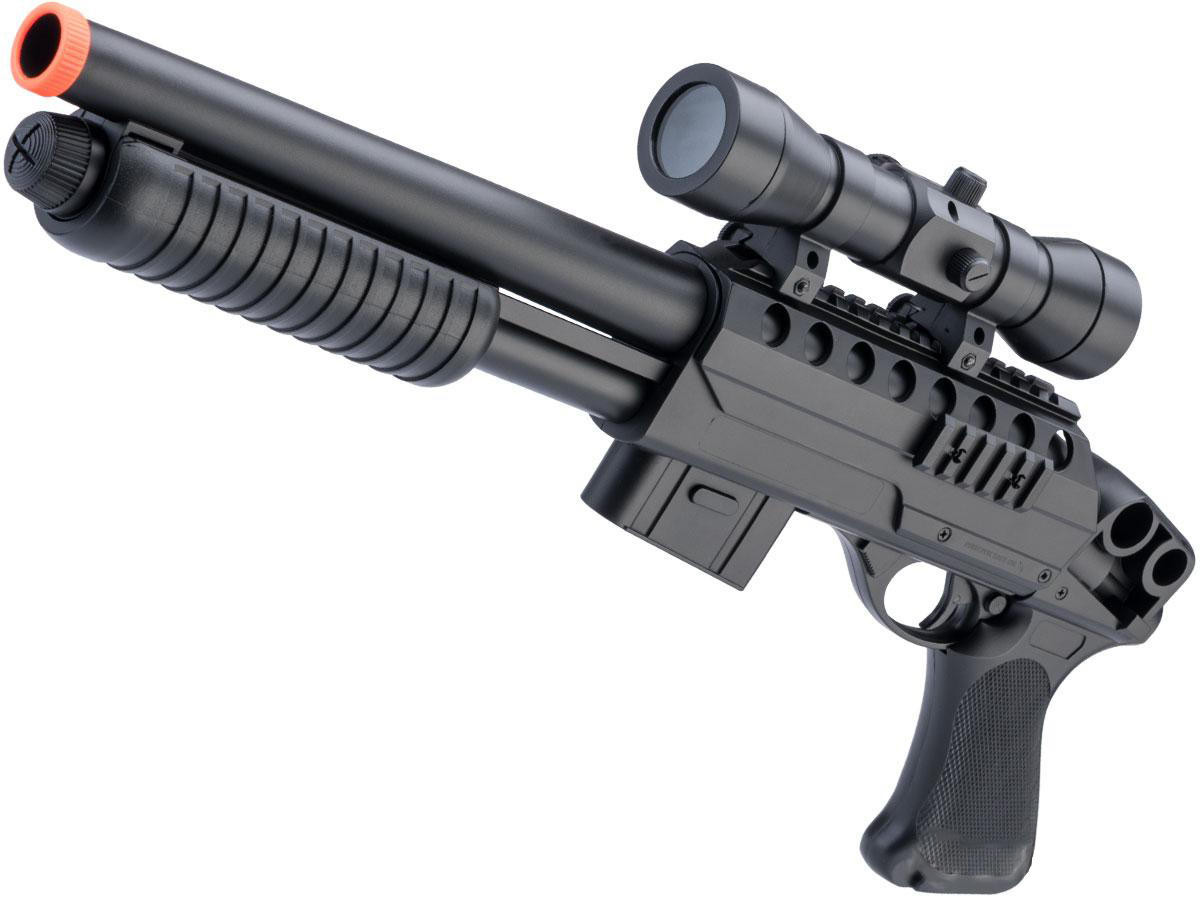 Double Eagle M47 CQB Airsoft Spring Shotgun w/ Detachable Magazine, Black