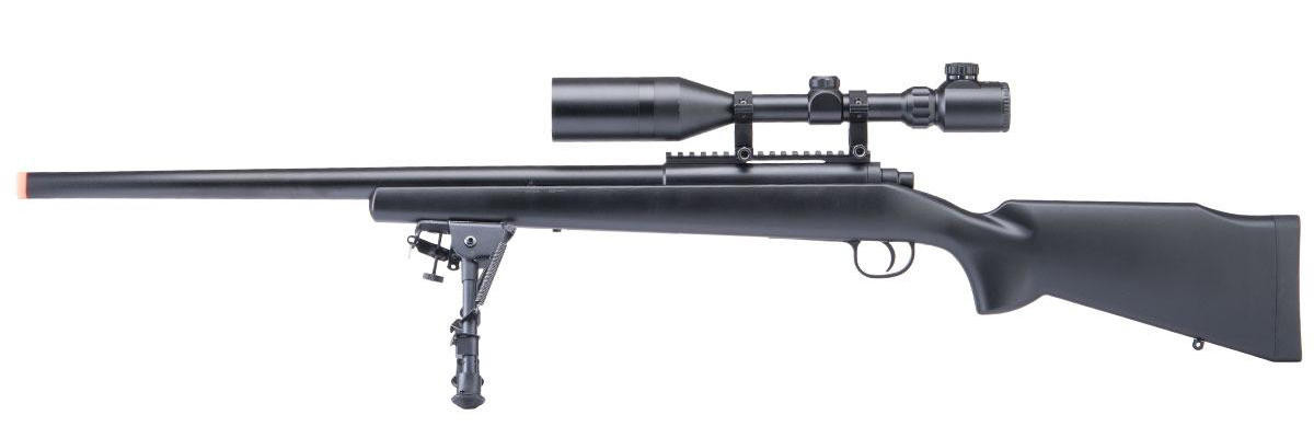 Double Eagle Sportsline M61 Bolt Action Airsoft Sniper Rifle, Black