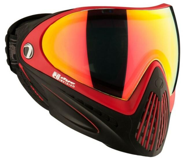 Dye i4 Pro Airsoft Full Face Mask w/ Meltdown Thermal Lens, Black/Red