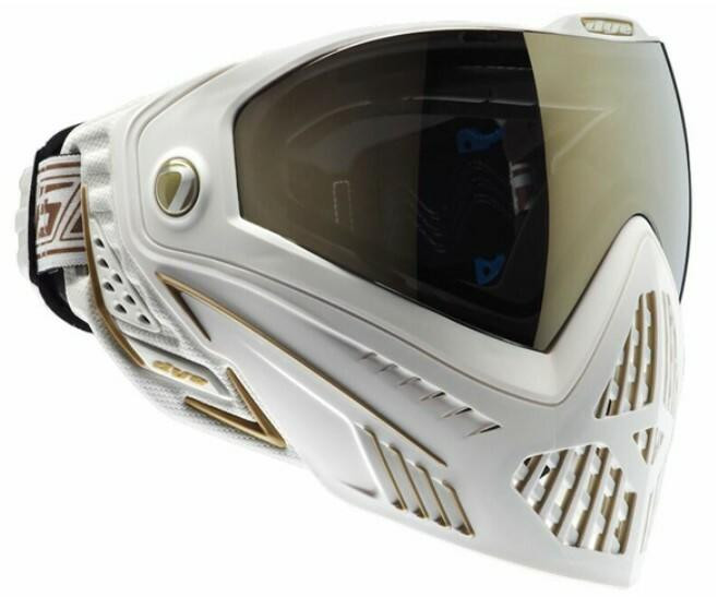 Dye i5 Pro Airsoft Full Face Mask, White/Gold