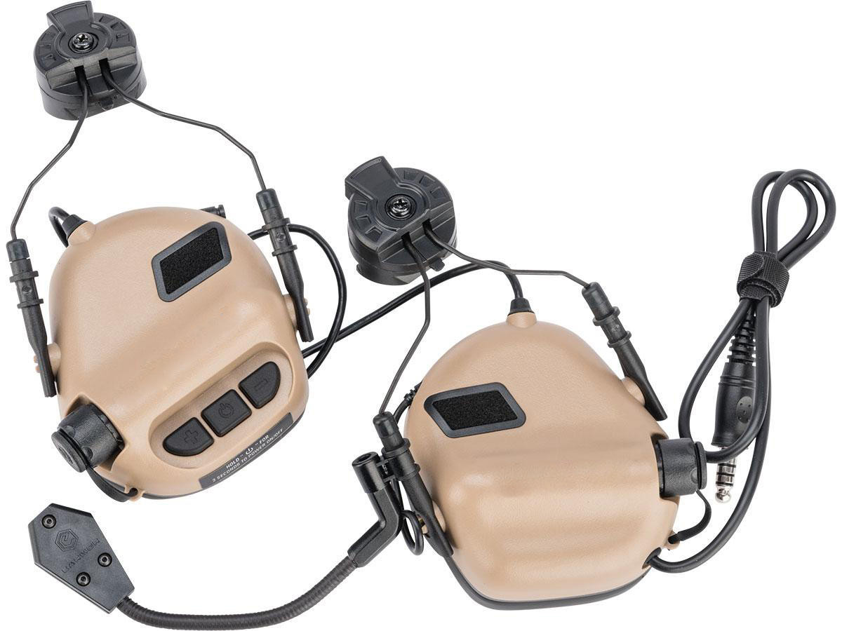 Earmor M32H MOD3 Tactical Communication Hearing Protector for ARC FAST MT Helmets, Tan