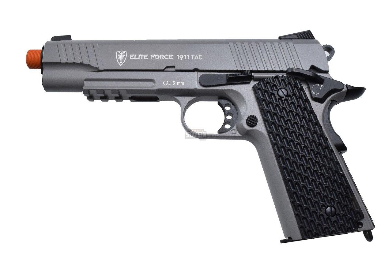 Elite Force 1911 TAC Blowback CO2 Airsoft Pistol, Gunmetal Grey, Full Metal