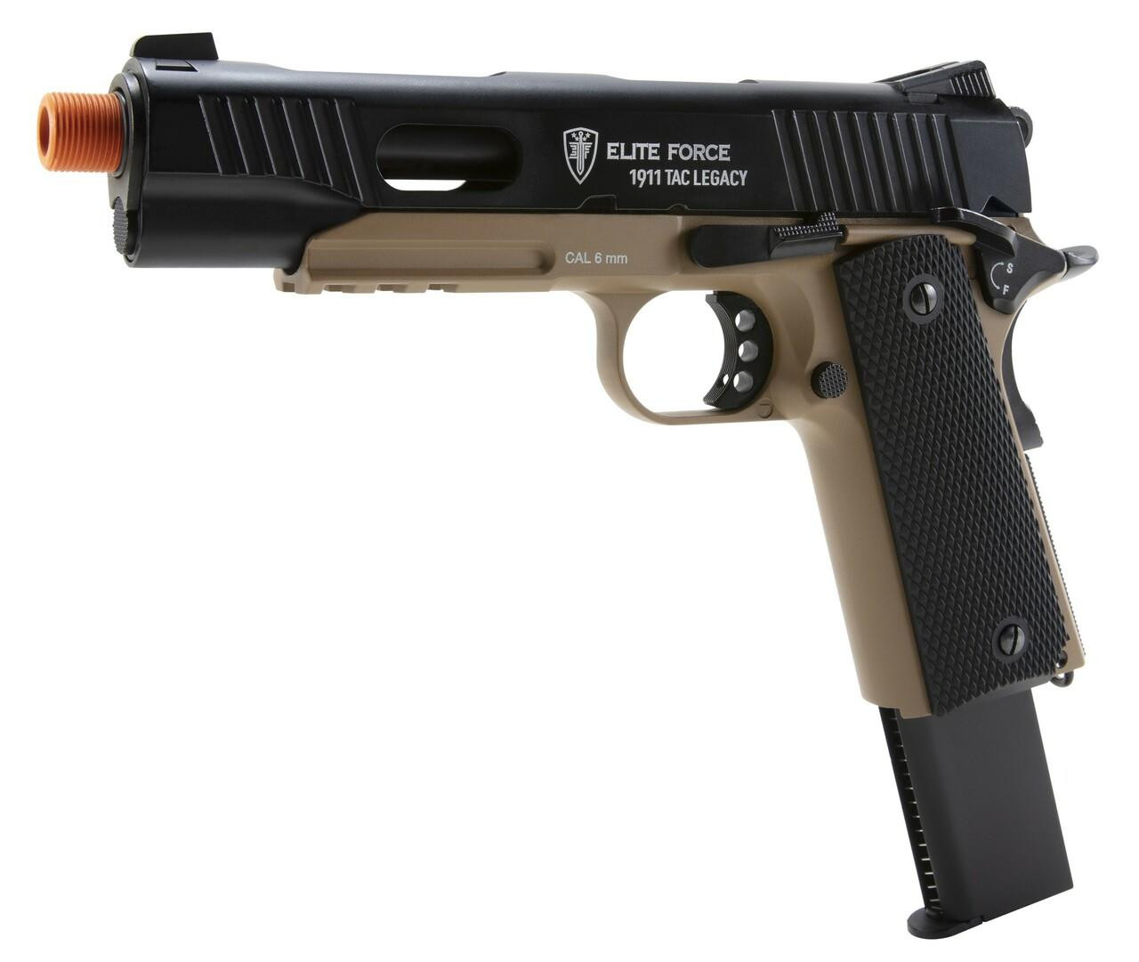 Elite Force 1911 TAC Legacy Edition CO2 Blowback Airsoft Pistol, Black/Tan