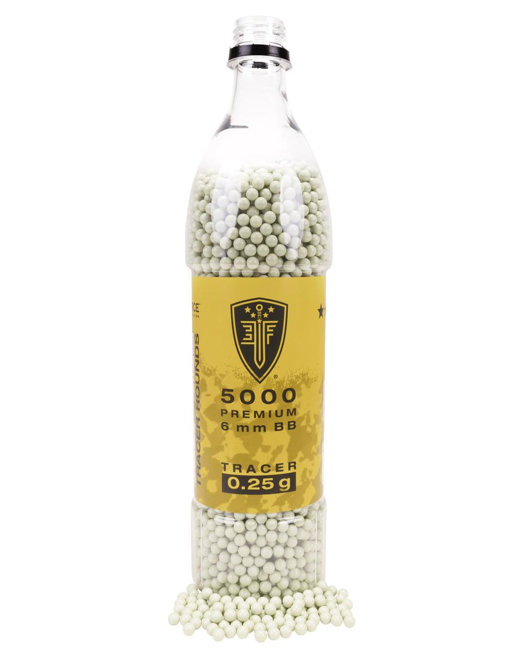 Elite Force Premium 0.25g 5000ct Airsoft Tracer BBs, Light Green