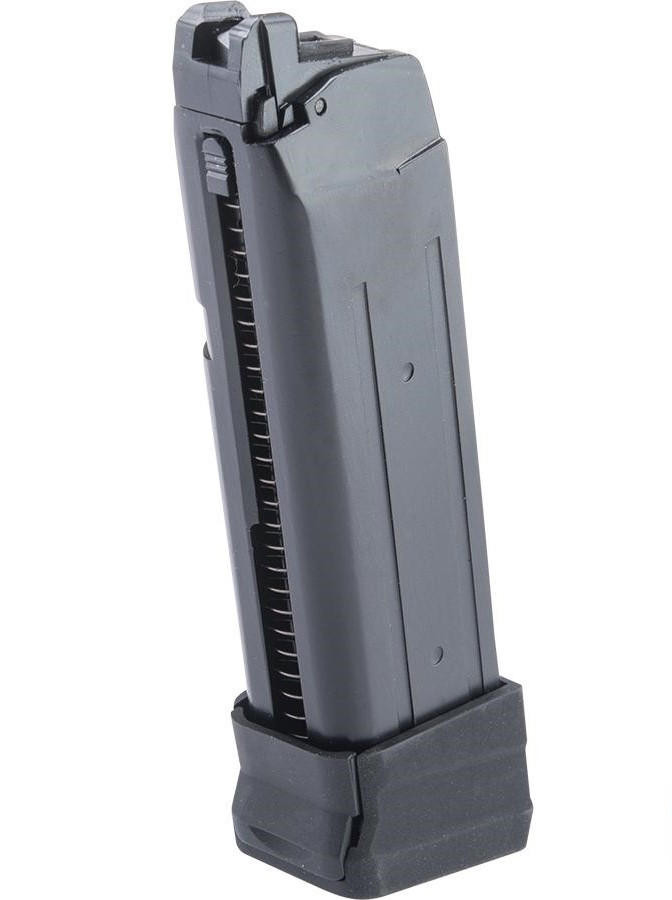 EMG 23rd F-1 Firearms GSF-19 / Glock G19 CO2 Airsoft GBB Magazine w/ Extended Baseplate, Black