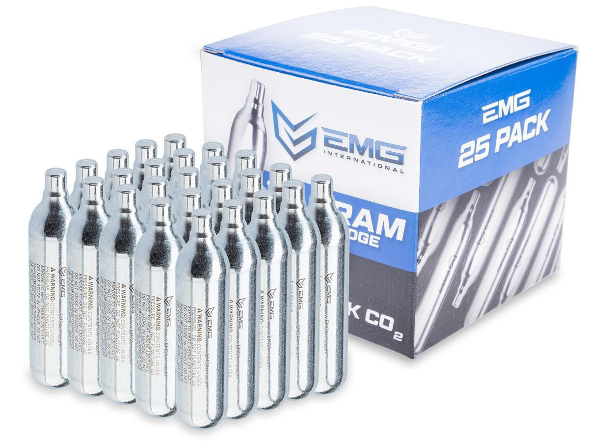 EMG 12g Co2 Cartridge for Airsoft & Airgun, 25 Pack
