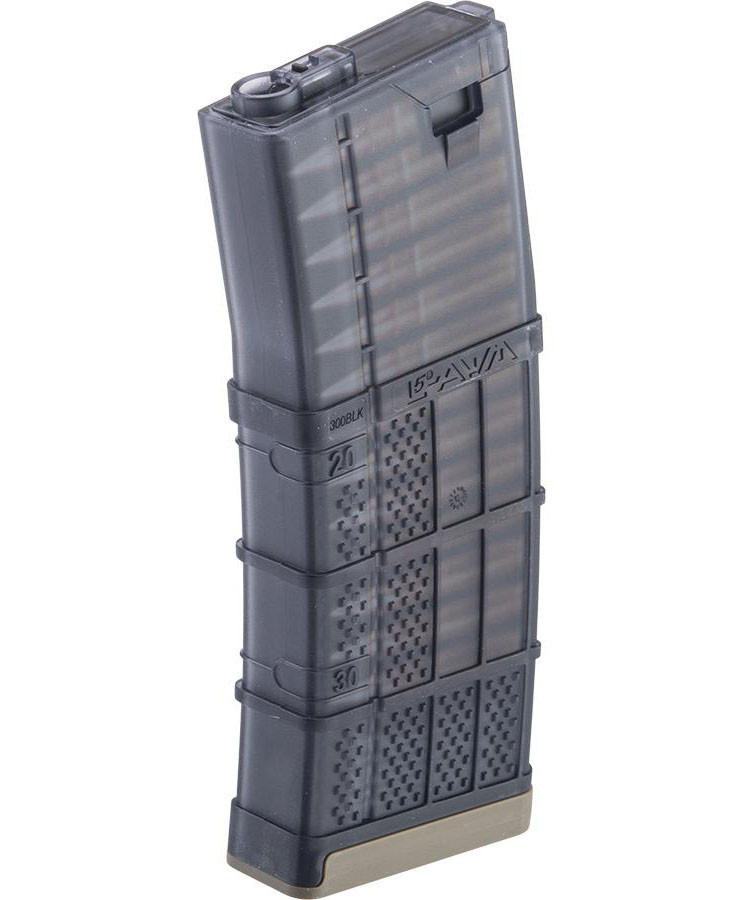 EMG 190rd Lancer Systems Licensed L5 AWM "300 Blackout" Airsoft Mid-Cap Magazines, Tan Smoke