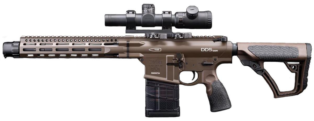 EMG Daniel Defense DD5 SBR Airsoft AEG Rifle w/ CYMA Platinum Gearbox & Kestrel V2 MOSFET, Flat Dark