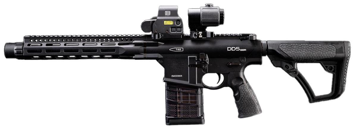 EMG Daniel Defense Licensed DD5 SBR Airsoft AEG Rifle, Black