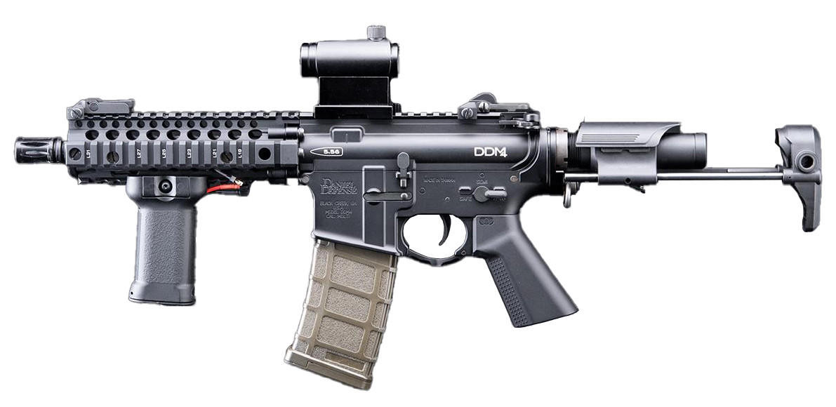 EMG Daniel Defense Licensed DDM4 Dagger RISII-7 B.R.S.S. Lite-S Airsoft AEG Rifle, Black