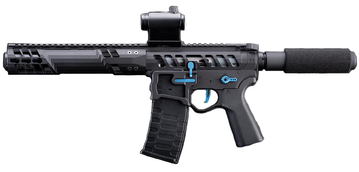 EMG F-1 Firearms Ultimate CQB UDR-15-3G AR15 Airsoft AEG Rifle, Black/Blue