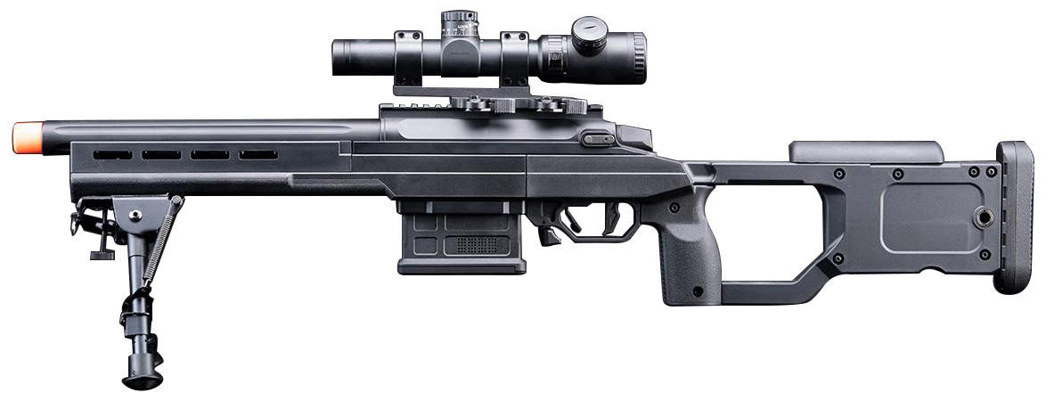 EMG Helios EV02 Compact Bolt Action Airsoft Sniper Rifle, Black