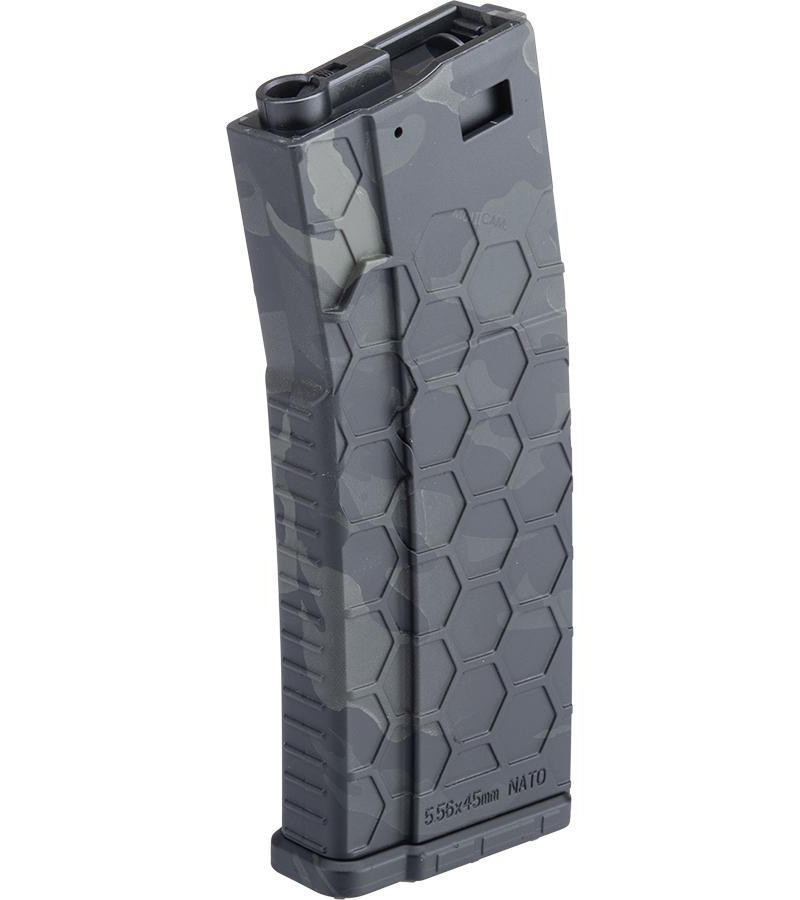 EMG Helios Hexmag Airsoft Polymer 300rd FlashMag Magazine for M4 / M16 Series Airsoft AEG Rifles, Mu