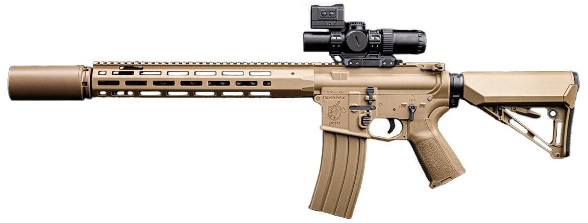 EMG Knight's Armament KS-1 Airsoft AEG Rifle w/ Battery & Charger, Tan
