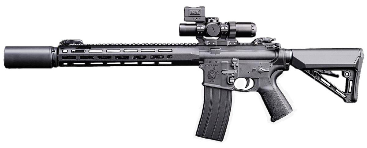 EMG Knight's Armament KS-1 Airsoft AEG Rifle w/ Battery & Charger, Black