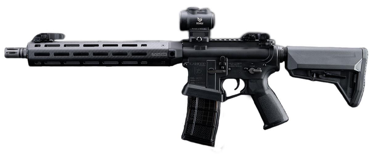EMG Lancer Systems Licensed L15 Defense 15" Carbon Fiber Airsoft AEG Rifle, Black