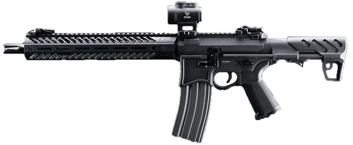 EMG Seekins Precision Licensed PDW SBR SP223 Advanced 12" M-LOK Airsoft M4 AEG Rifle, Black