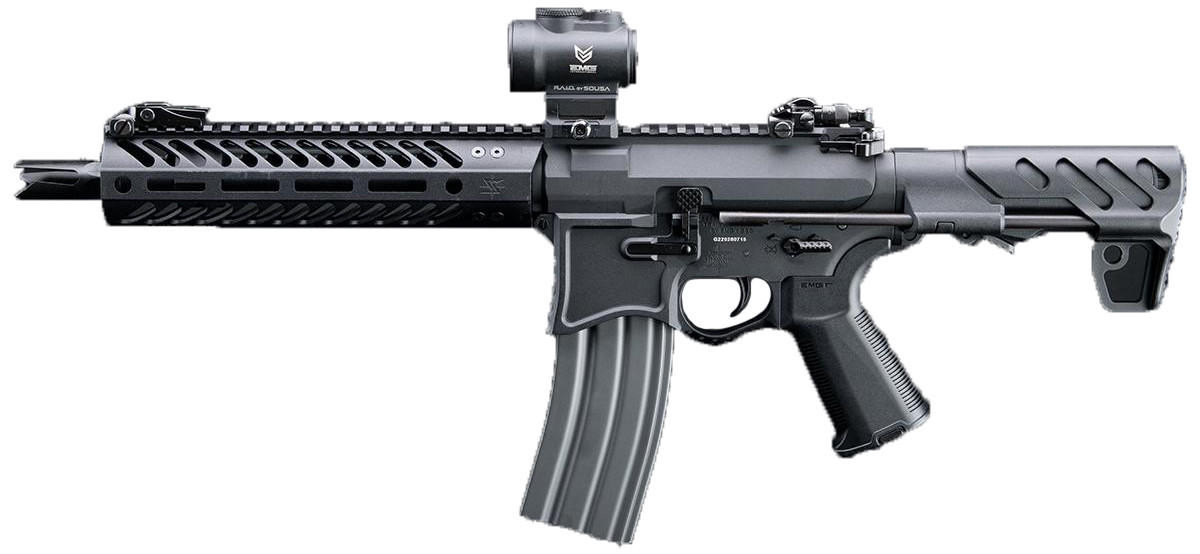 EMG Seekins Precision Licensed PDW SBR SP223 Advanced 9" M-LOK Airsoft M4 AEG Rifle, Black