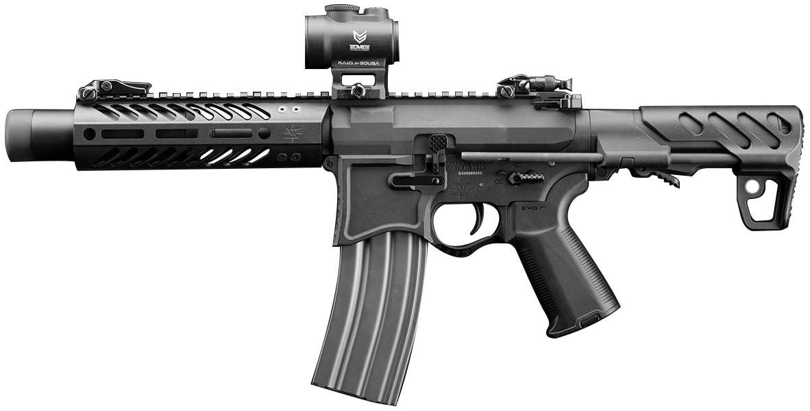EMG Seekins Precision Licensed PDW SP223 SBR8 7" M-LOK Airsoft AEG Rifle, Black