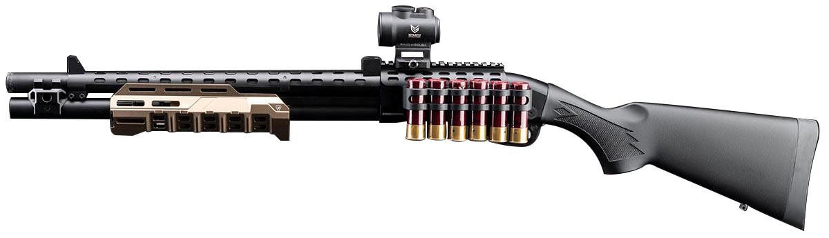 EMG SI Licensed M870 M-LOK Gas Pump Action Airsoft Shotgun, Dark Earth