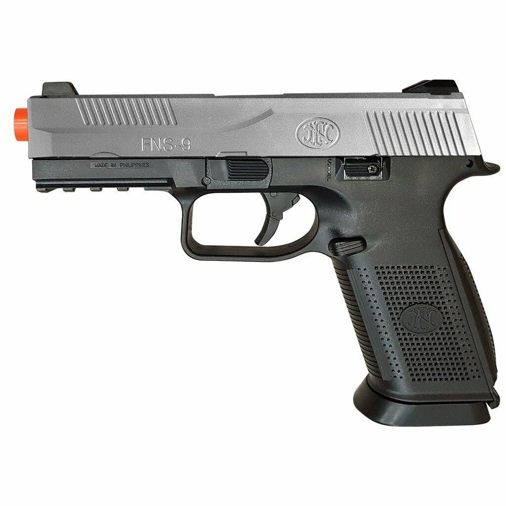 FN Herstal FNS-9 Spring Airsoft Pistol, Silver/Black