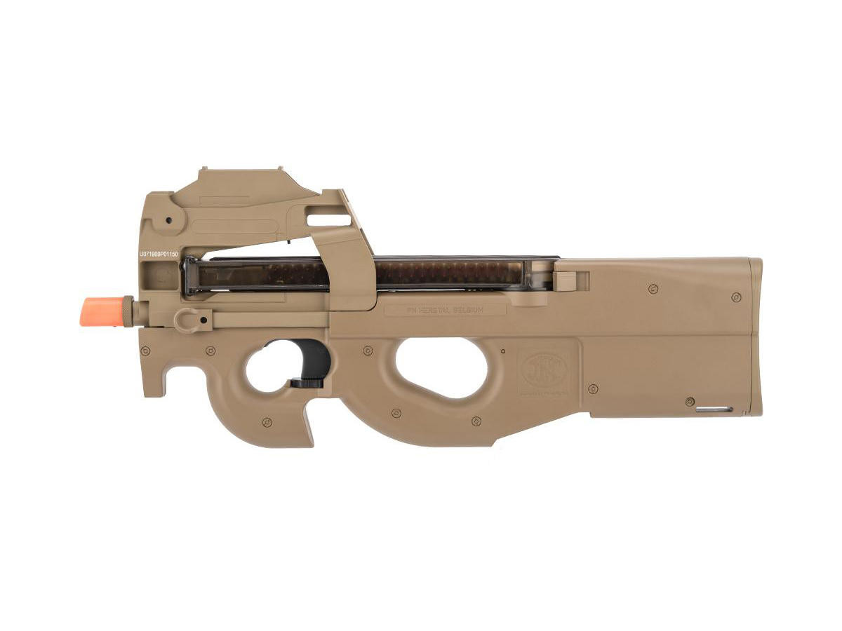 FN Herstal Licensed P90 AEG Airsoft Rifle w/ Built-In Red Dot, Dark Earth