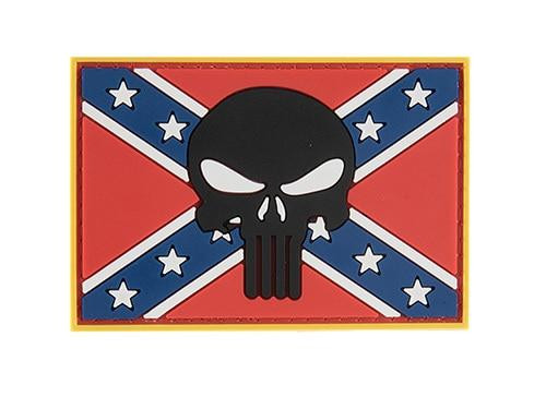 G-Force Confederate "Rebel" Battle Flag and Skull PVC Morale Patch