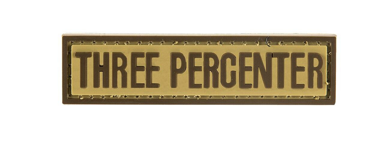 G-Force Three Percenter PVC Morale Patch, Tan