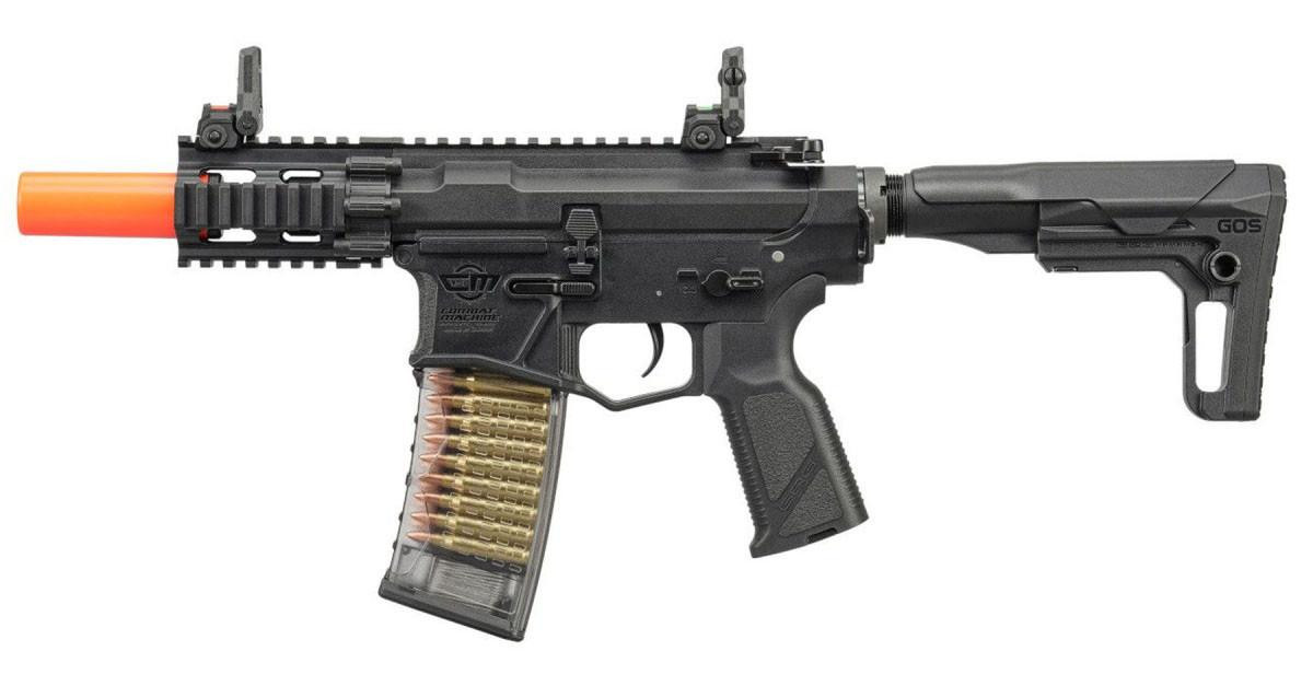 G&G CM16 GMS SBR M4 AEG Airsoft Rifle w/ GATE ASTER, Black