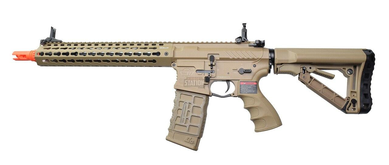G&G CM16 SRXL 12" Keymod Airsoft DMR AEG Rifle, FDE/Tan
