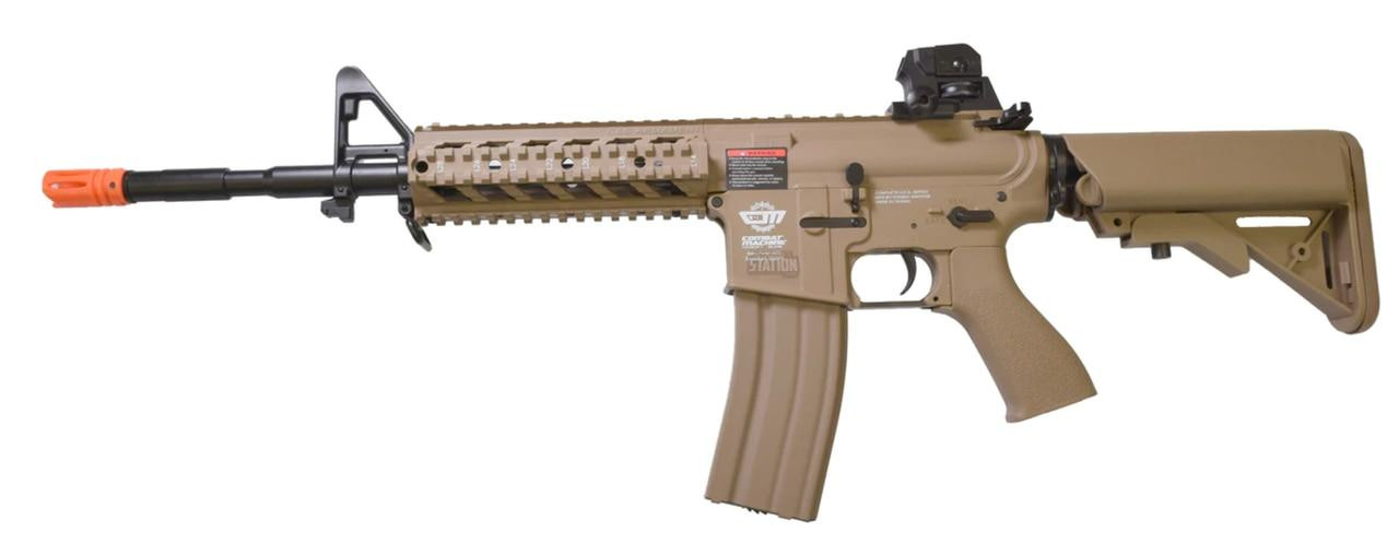 G&G Combat Machine CM16 Raider-L AEG Airsoft Rifle Combo, Tan