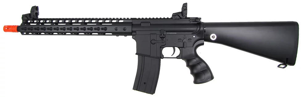 GE 6608 M16 Metal RIS Airsoft AEG Rifle, Black