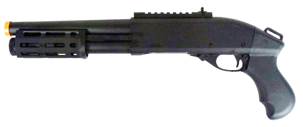 GE 8879 M870 Full Metal Tri-Burst Gas Powered Airsoft Shotgun, Black