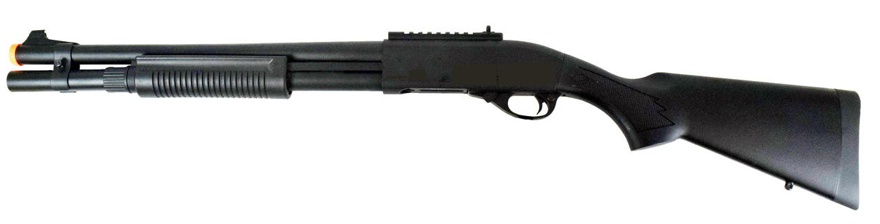 GE Full Metal Tri-Burst Long Barrel w/ Full Stock Airsoft Shotgun, Black