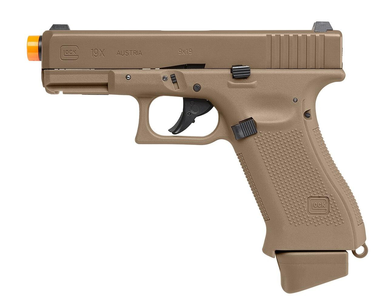 Glock G19X Co2 (HALF) Blowback Airsoft Pistol by VFC / Elite Force, Tan