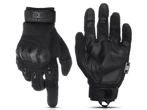 Glove Station "The Combat" Hard Knuckle Full Finger Tactical Gloves, Black
